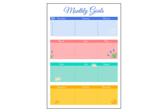 Download Monthly Goals Grid Creative Planner Page - Plan Collection