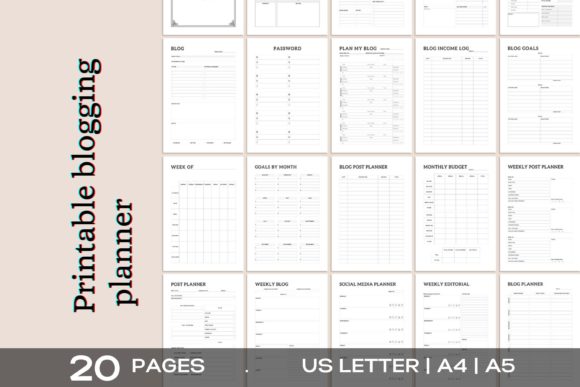 Download Printable Blogger Planner 20 Pages - Plan Collection