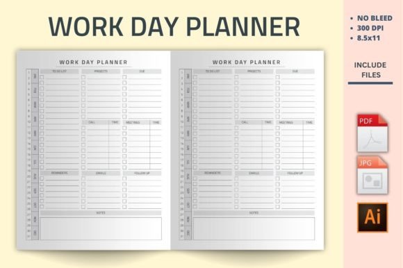 Download Work Day Planner Kdp Interior - Plan Collection