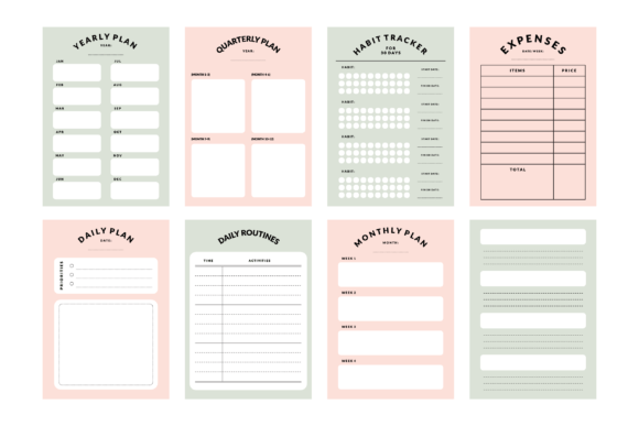 Download Printable Planner &amp; Notepad Template Set - Plan Collection