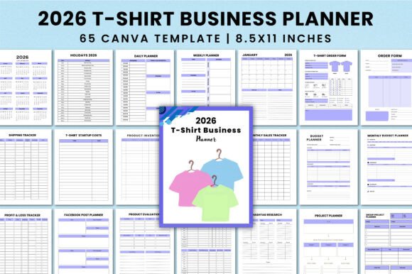 Download 2026 T-Shirt Business Planner for Canva - Plan Collection