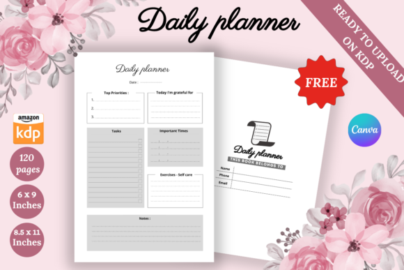 Download FREE KDP Interior Daily Planner - Plan Collection