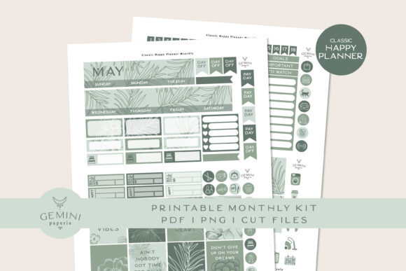 Download Monthly Printable Planner Sticker Kit - Plan Collection