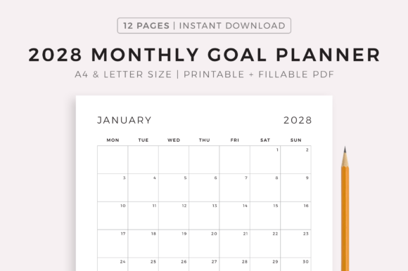 Download 2028 Monthly Goal Planner - Plan Collection