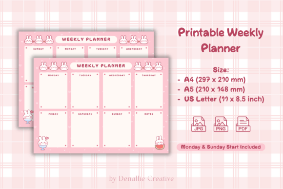 Download Bunny Weekly Planner Printable - Plan Collection