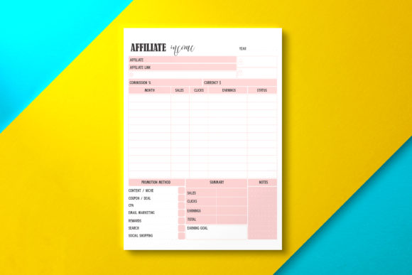 Download Affiliate Income Planner, KDP Interior - Plan Collection
