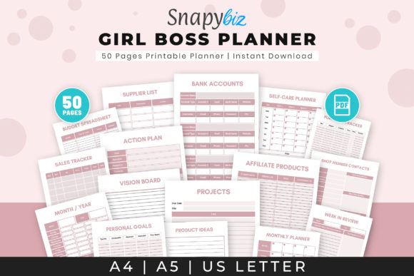 Download Girl Boss Planner | A5 | US Letter Size - Plan Collection