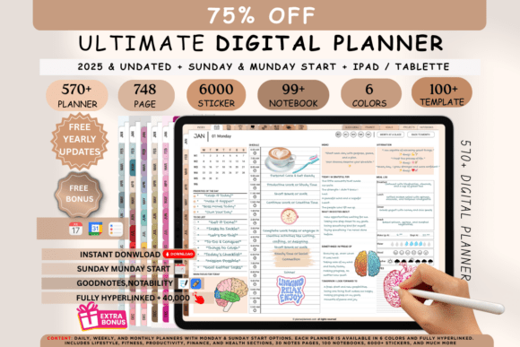 Download Digital Planner Blue 2025 &amp; Undated - Plan Collection