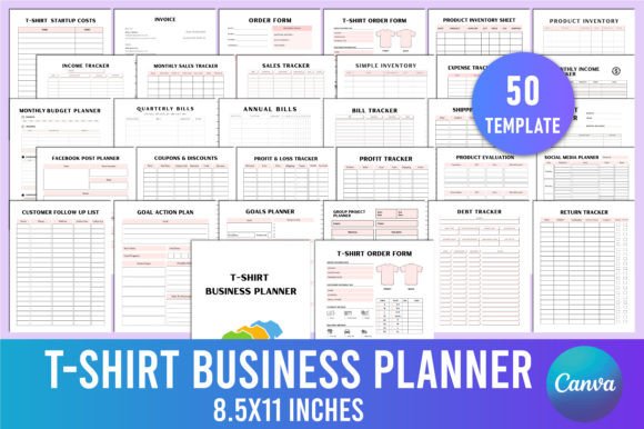 Download Editable T-Shirt Business Planner Canva - Plan Collection
