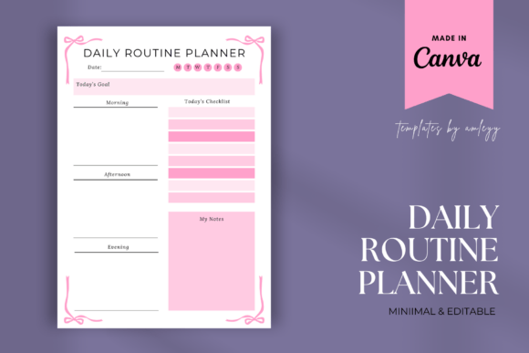 Download Coquette Daily Routine Planner Template - Plan Collection