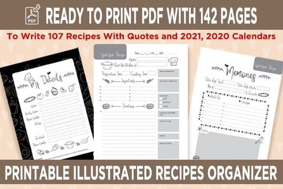 Download KDP Recipes Organizer Notebook Planner - Plan Collection