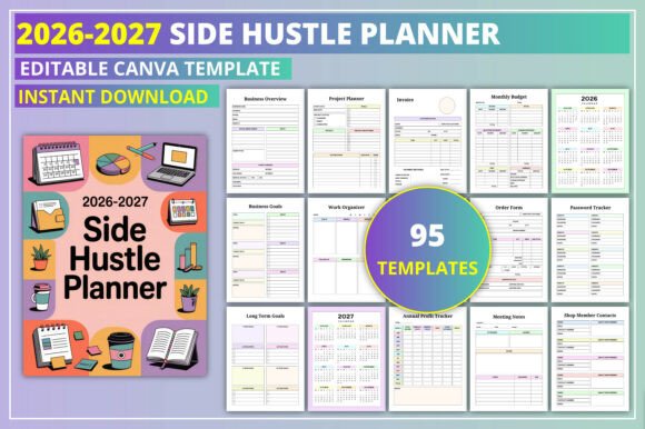 Download Editable 2026-2027 Side Hustle Planner - Plan Collection