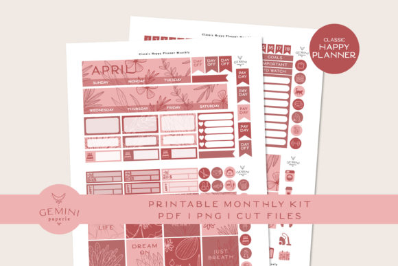 Download Monthly Printable Planner Sticker Kit - Plan Collection