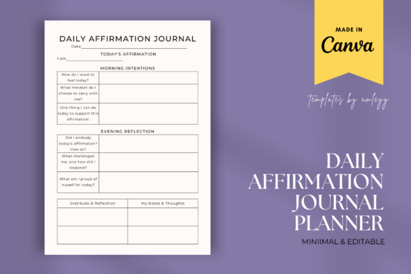 Download Daily Affirmation Journal Planner Retro - Plan Collection