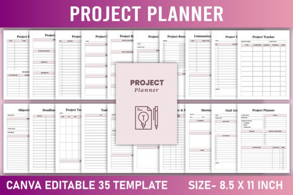Download Editable Project Planner Canva Template - Plan Collection