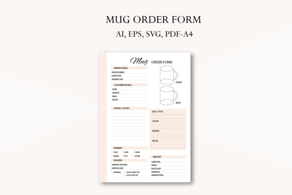 Download Mug Order Form, Business Planner - Plan Collection