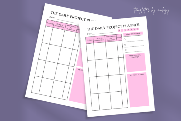 Download Daily Project Planner Printable Template - Plan Collection