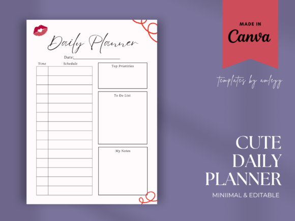 Download Cute Daily Planner Template Canva - Plan Collection