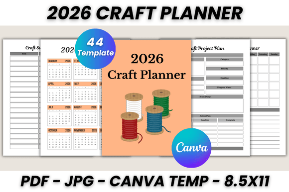 Download 2026 Craft Planner Canva Template - Plan Collection