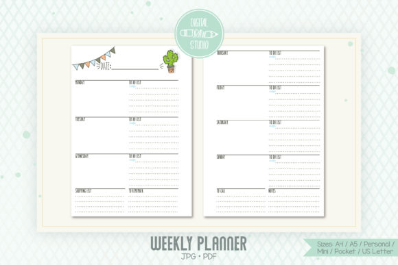 Download Weekly Planner Organizer, Digital Agenda - Plan Collection