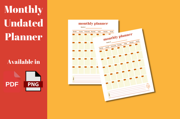 Download Monthly Undated Planner - Plan Collection