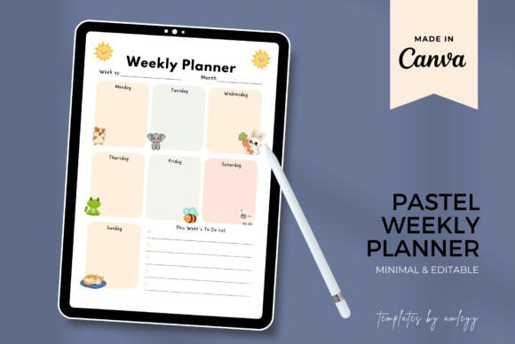 Download Pastel Cute Weekly Planner Template - Plan Collection