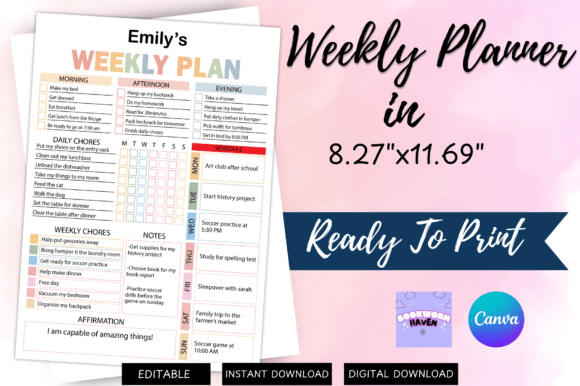 Download Weekly Planner for Kids - Plan Collection