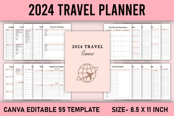 Download 2024 Travel Planner Canva Template - Plan Collection