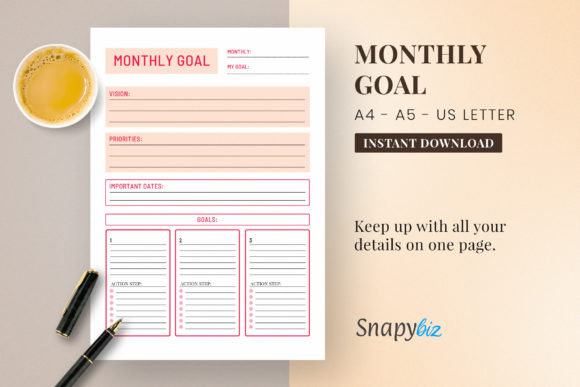 Download Monthly Goals Planner | Printable - Plan Collection