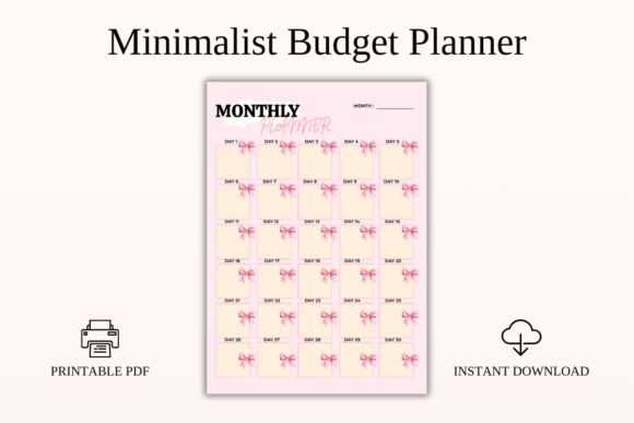 Download Minimalist Budget Planner PDF Printable - Plan Collection