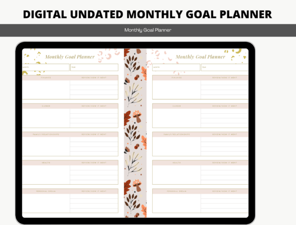 Download Digital Undated Monthly Goal Planner - Plan Collection