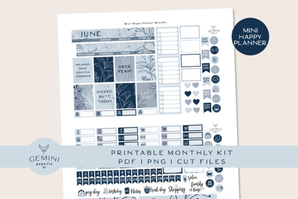 Download Monthly Printable Planner Sticker Kit - Plan Collection