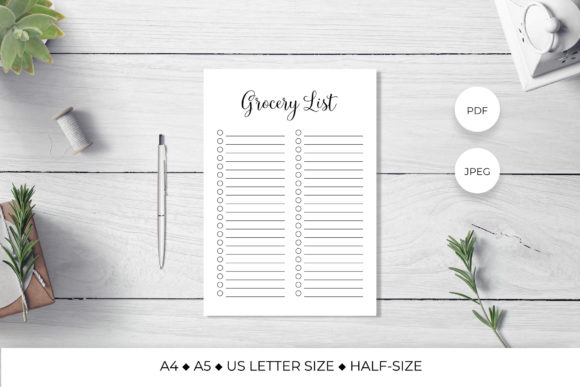 Download Grocery List. Planner Inserts Printable. - Plan Collection