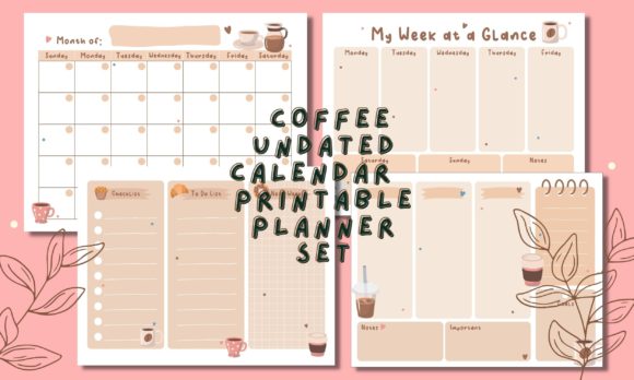 Download Coffee Undated Calendar &amp; Weekly Planner - Plan Collection