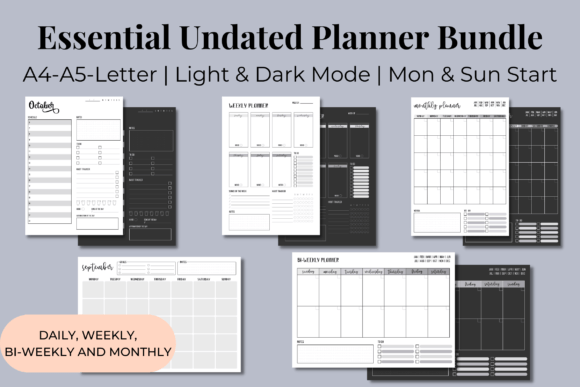 Download Essential Undated Planner Bundle #4 - Plan Collection