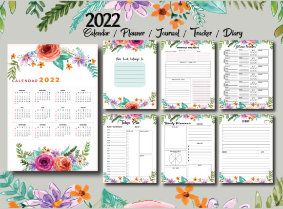 Download Floral 2022  Planner  KDP Interior - Plan Collection