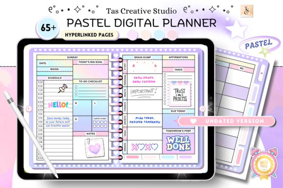 Download Digital Planner Cute Pastel ( Undated ) - Plan Collection