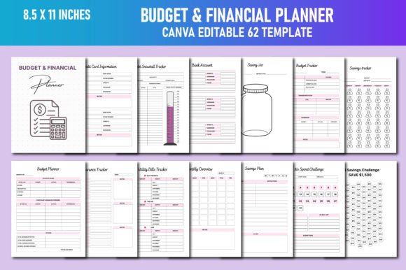 Download Budget &amp; Financial Planner Canva KDP - Plan Collection