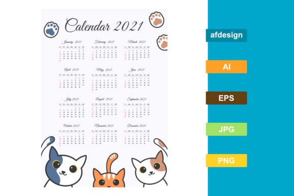 Download 2021 Calendar Year Cat Theme - 2021 Collection
