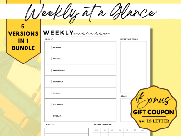 Download Week at a Glance, Weekly Planner, Weekly - Plan Collection