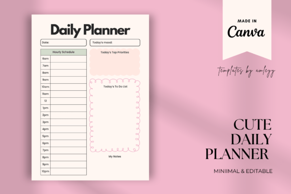 Download Cute Daily Planner Template | Printable - Plan Collection