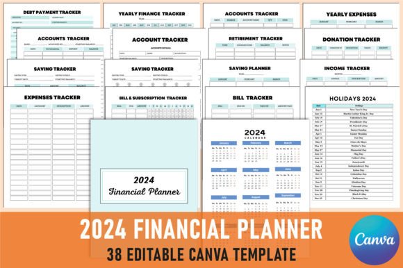Download Editable 2024 Financial Planner Canva - Plan Collection