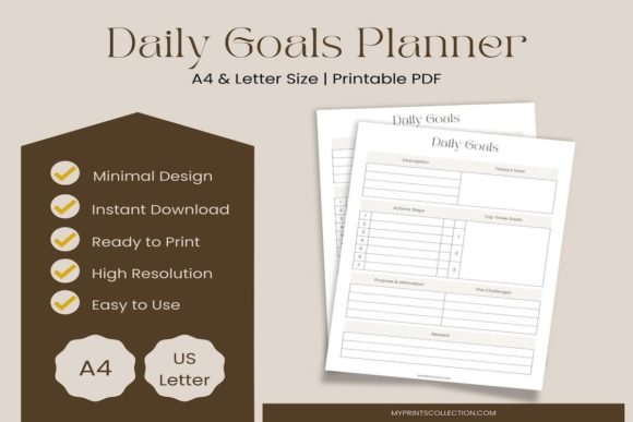 Download Daily Goal Planner Printable | A4/Letter - Plan Collection