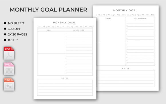 Download Monthly Goal Planner - KDP Interior - Plan Collection