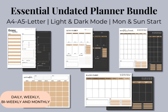 Download Essential Undated Planner Bundle #1 - Plan Collection