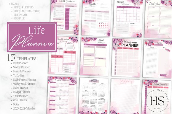 Download Pink Floral Printable Life Planner | PDF - Plan Collection