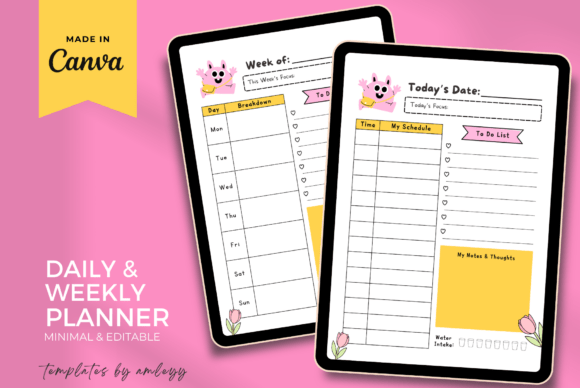 Download Cute Daily &amp; Weekly Planner Template - Plan Collection