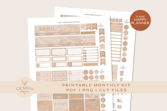 Download Monthly Printable Planner Sticker Kit - Plan Collection