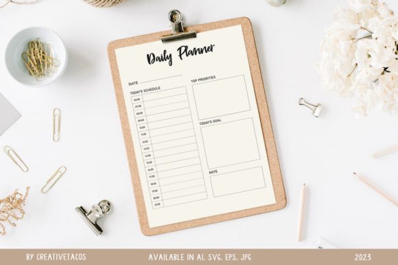 Download Minimalist Daily Planner SVG - Plan Collection
