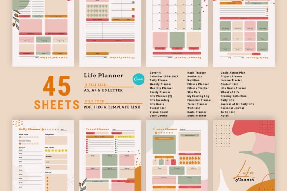 Download Editable Canva Life Planner Bundle Pack - Plan Collection